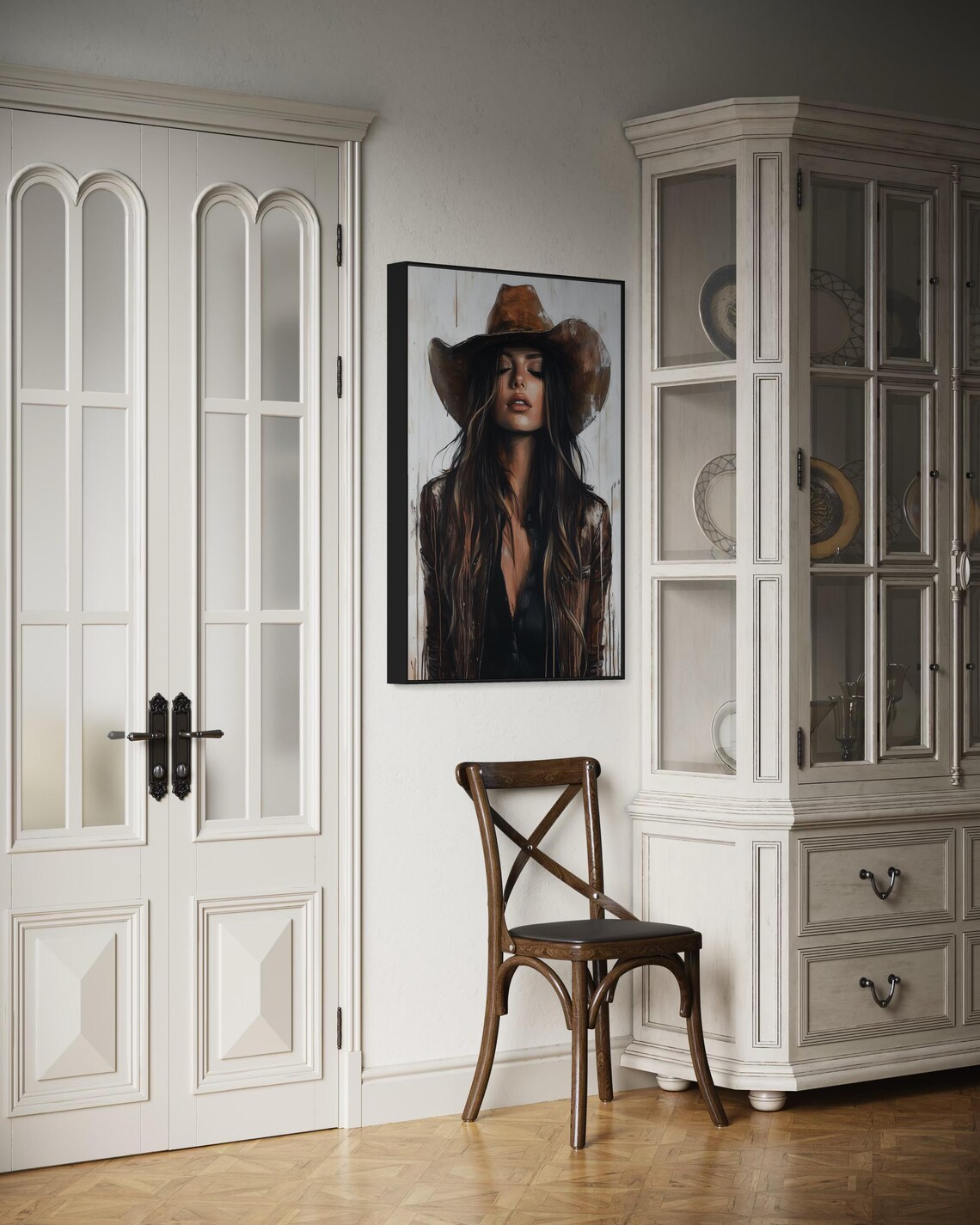 Modern Cowgirl Portrait, Rustic Boho Western Woman - Image 2