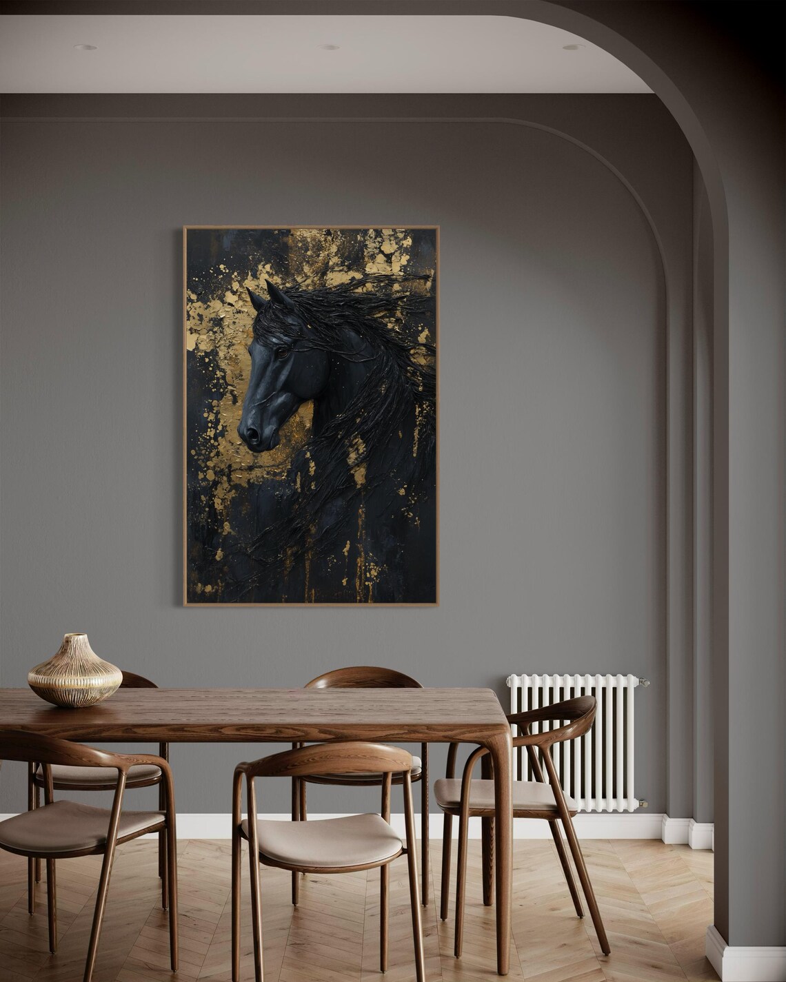 Moody Black Horse Portrait, Vintage Art Print - Image 3