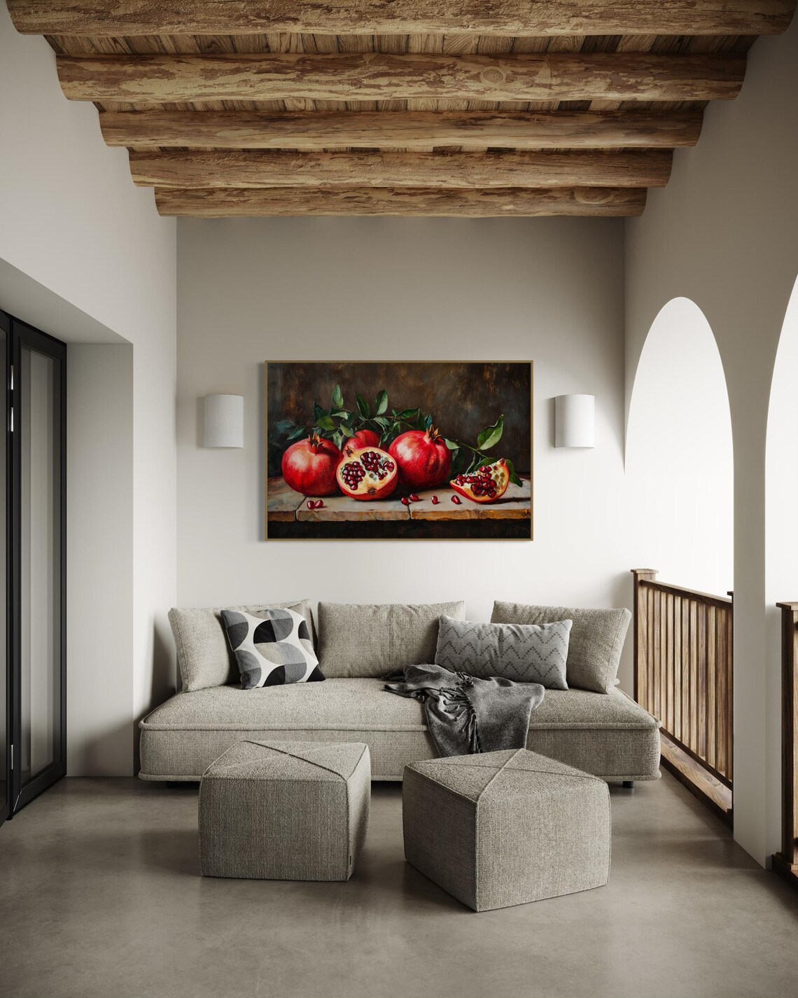 Rustic Pomegranate Art Print, Farmhouse Kitchen Decor - Image 3