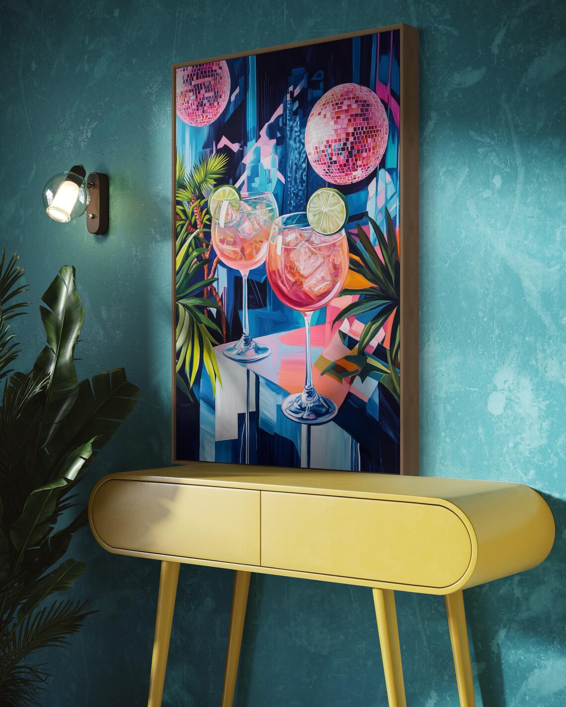 Neon Cocktail - Retro Disco Party Art Print - Image 4