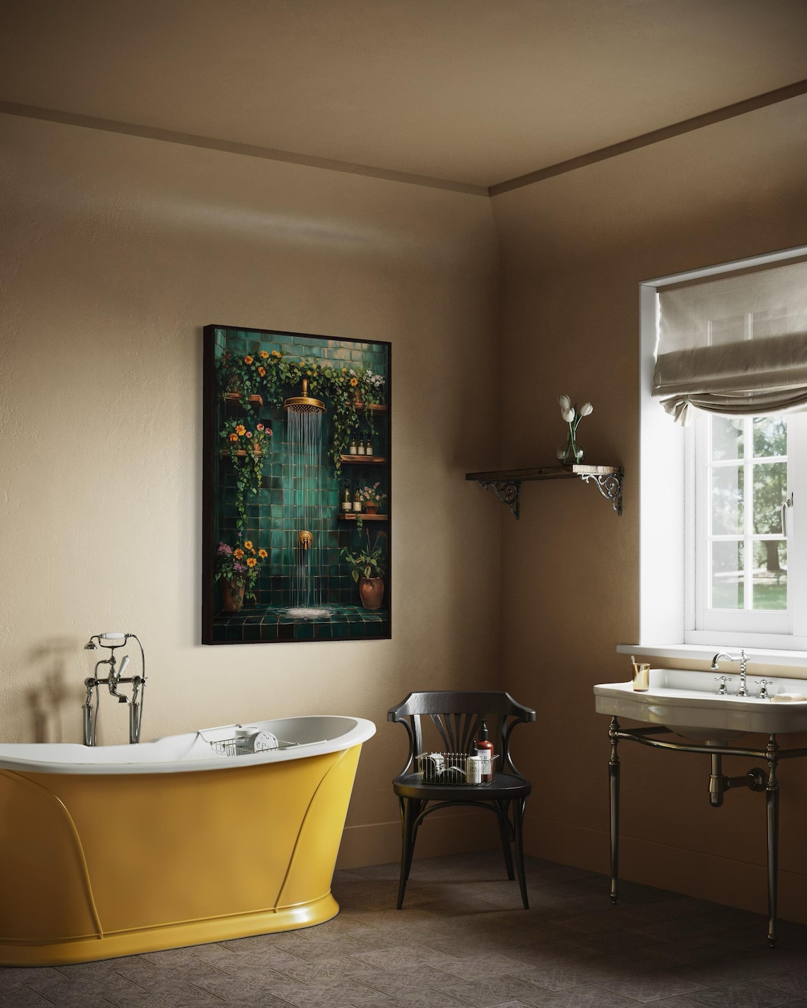 Vintage Floral Bath Botanical Wall Art Print, Cottagecore - Image 5