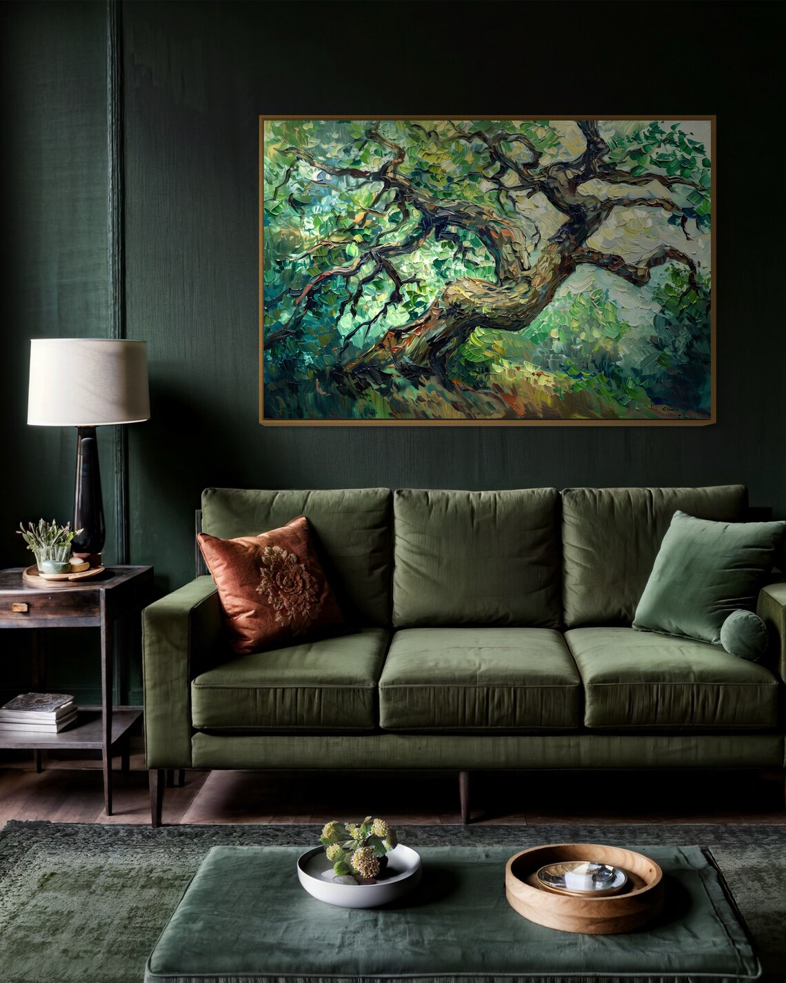 Enchanted Summer Vibrant Whimsical Tree Art Print Textured Expressionism Art For Countryside Inspired Home Decore - Image 4