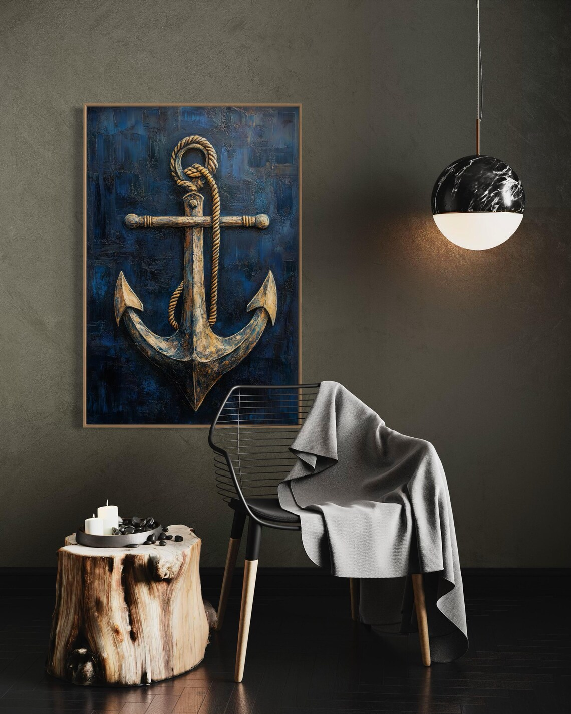 Vintage Anchor Nautical Art Print, Rustic Coastal Decor - Image 4