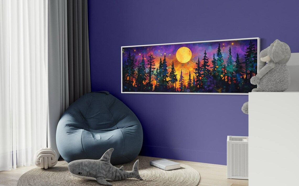 Magical Forest Moonlit Fantasy Landscape Art Print - Image 5