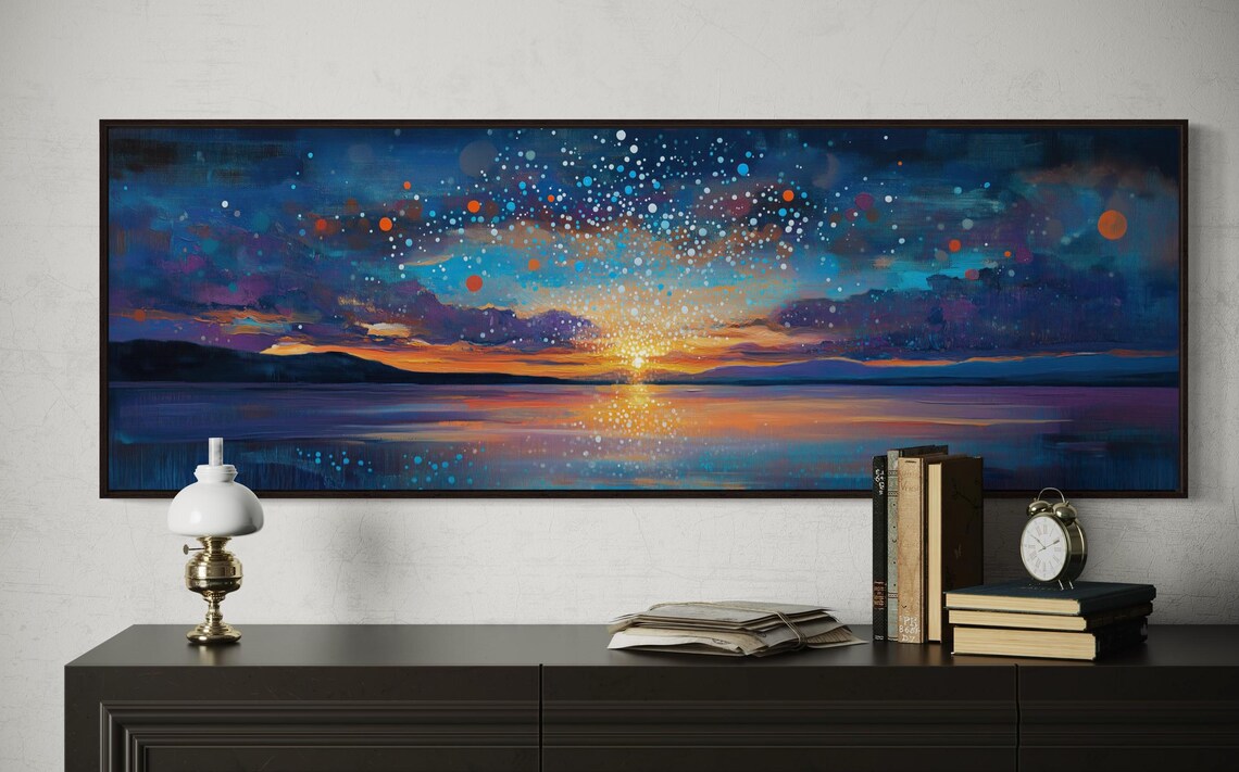 Ocean Sunset Starry Sky Coastal Wall Art Print - Image 5