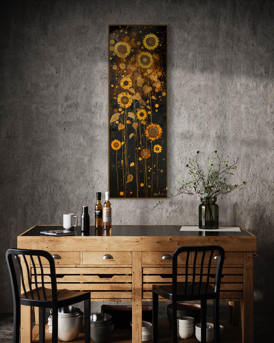 Whimsical Sunflower Garden Art Print, Rustic Decor - Image 2