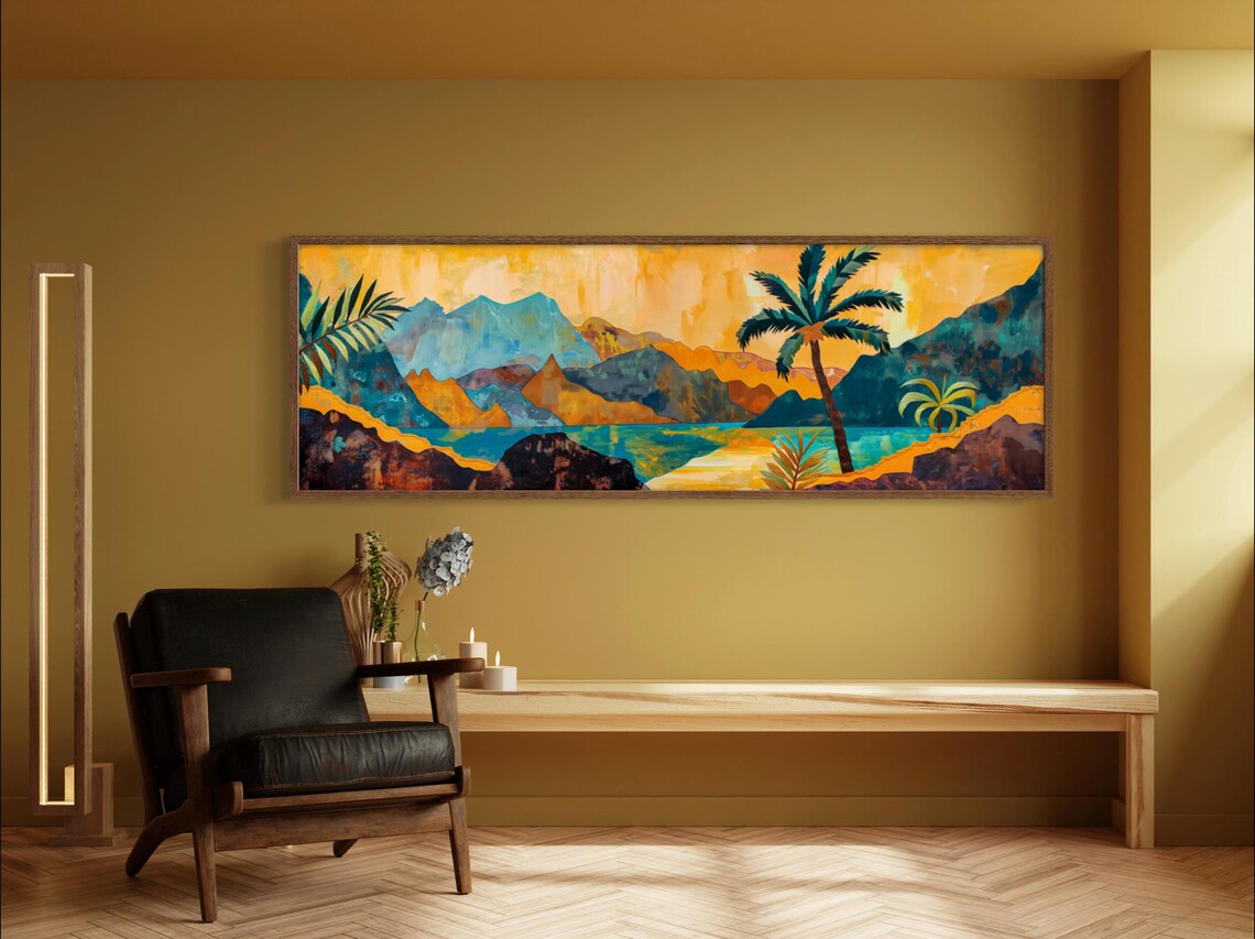 Tropical Paradise Palm Tree Art Print, Panoramic - Image 3