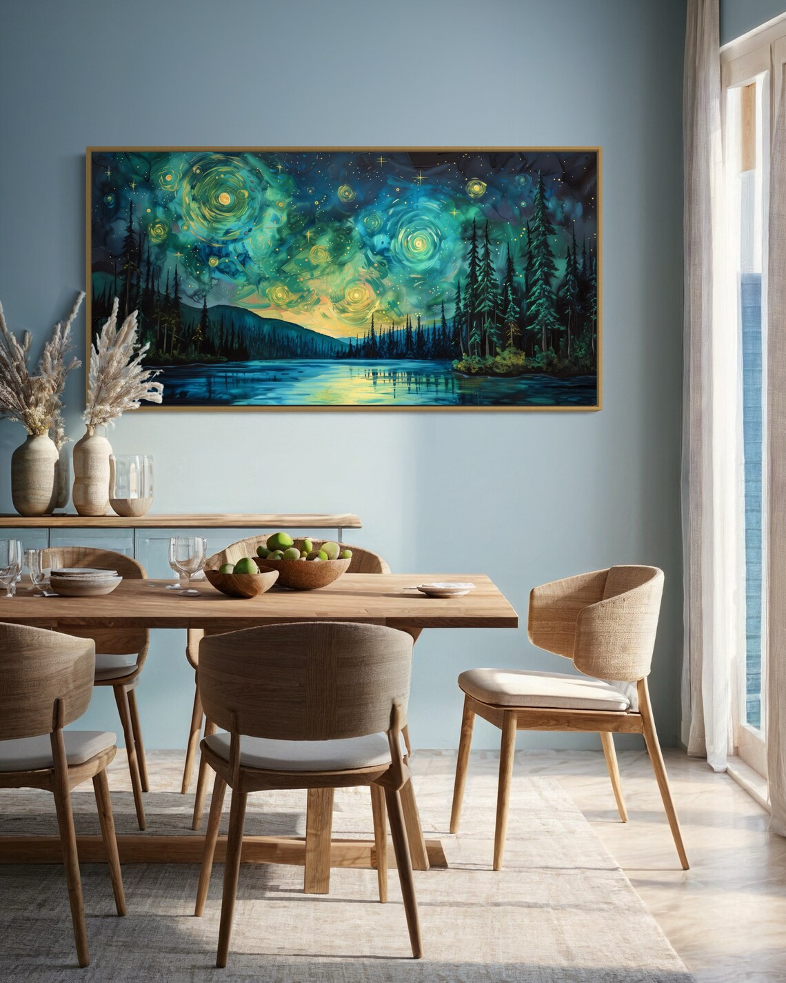 Van Gogh-Inspired Twilight Pine Forest Art Print - Image 5