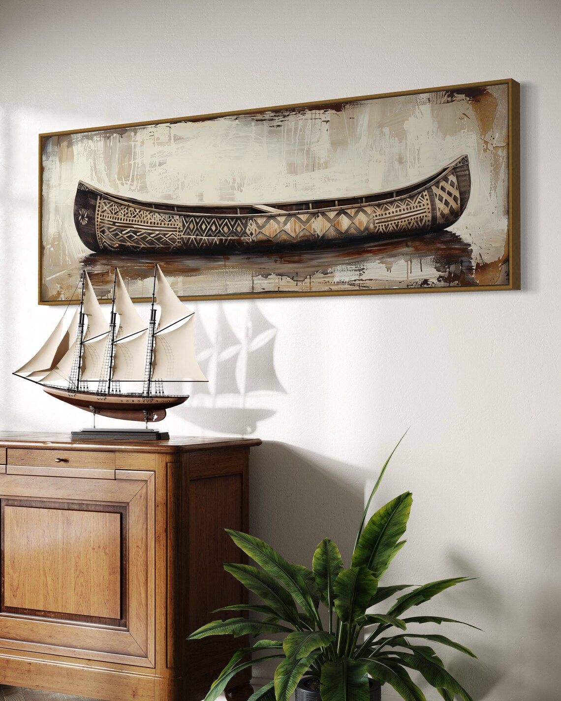 Rustic Canoe Panoramic Art Print, Lake House Decor - Image 5
