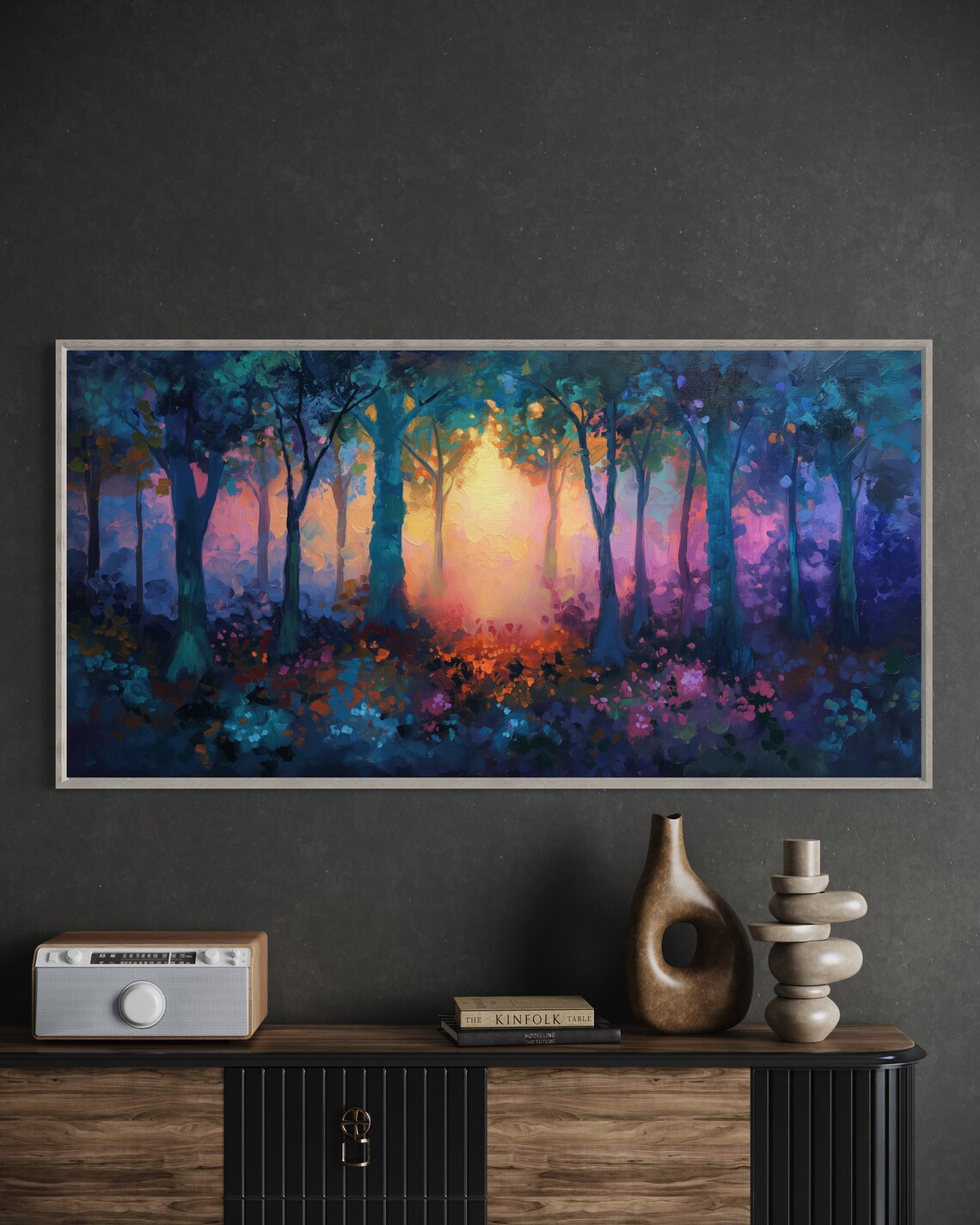 Magical Forest Wall Art Print, Abstract Fantasy