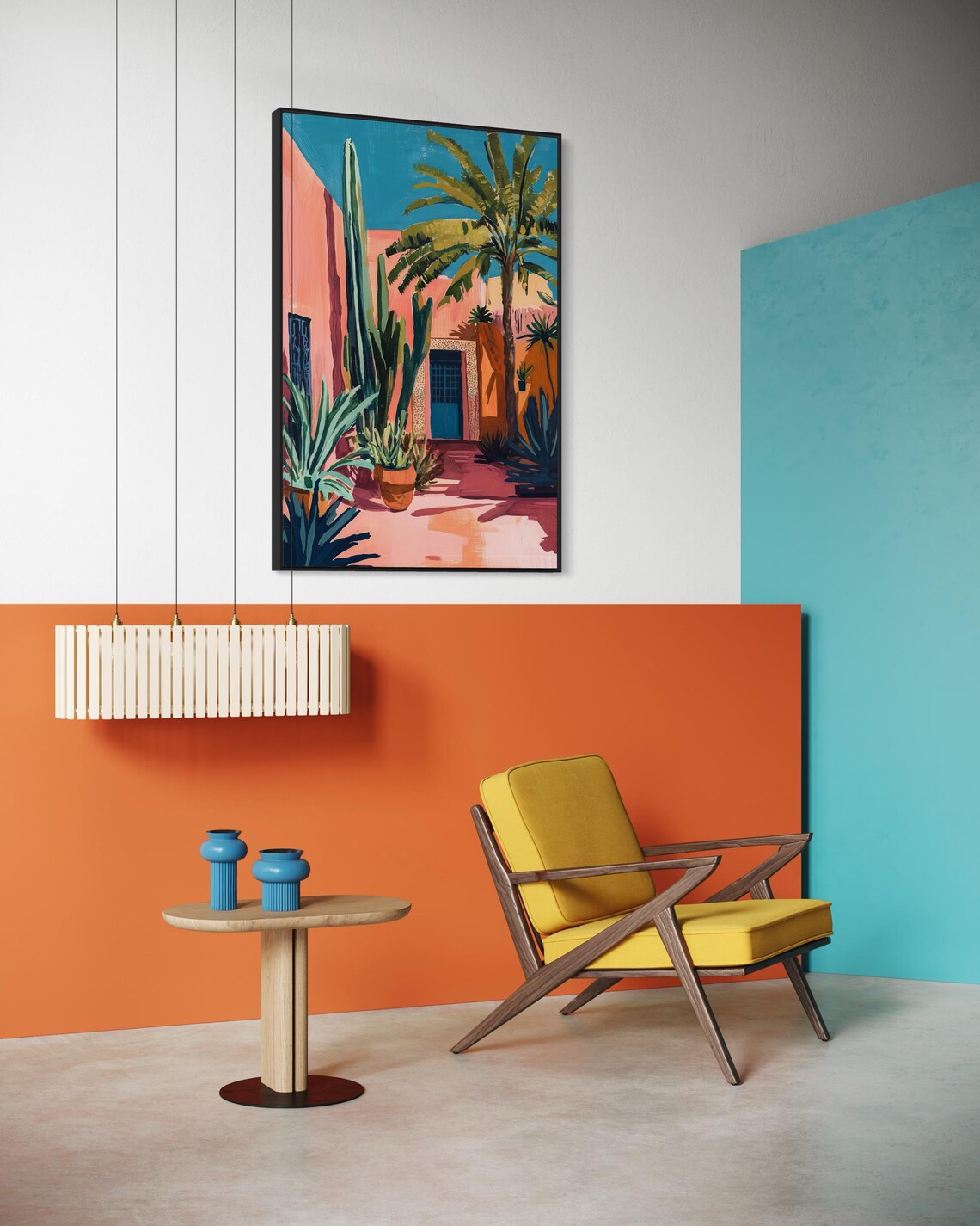 Marrakech Courtyard Boho Art Print, Moroccan Patio - Image 2