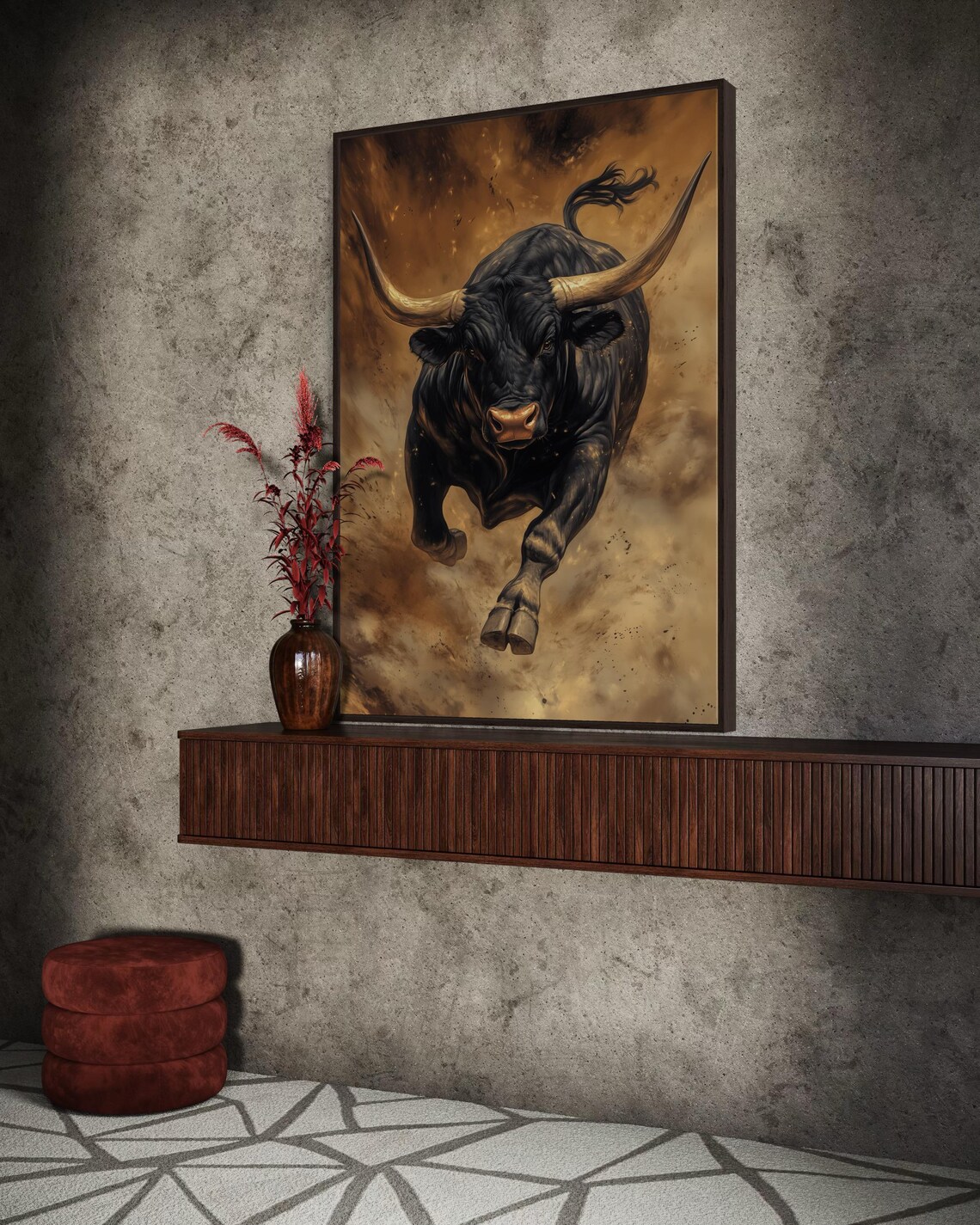 Charging Bull Art Print, Strength Symbol Decor - Image 4