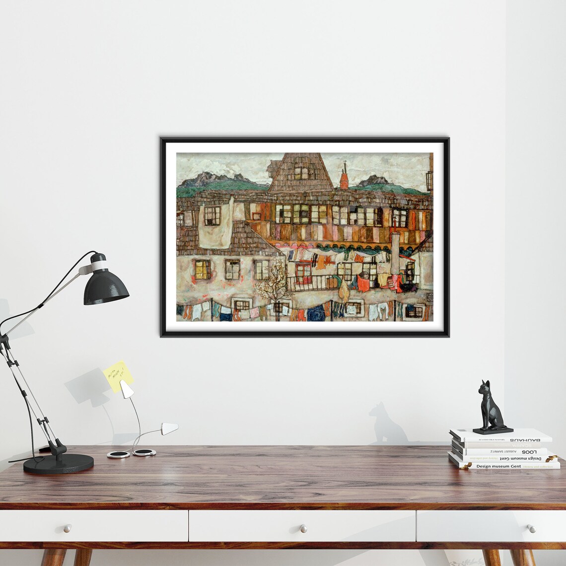Egon Schiele Houses With Laundry Suburb Ii Art Print - Image 4