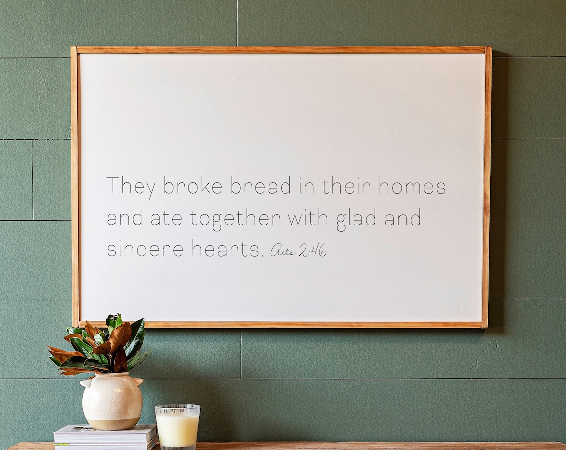 They Broke Bread Scripture Wall Art Print