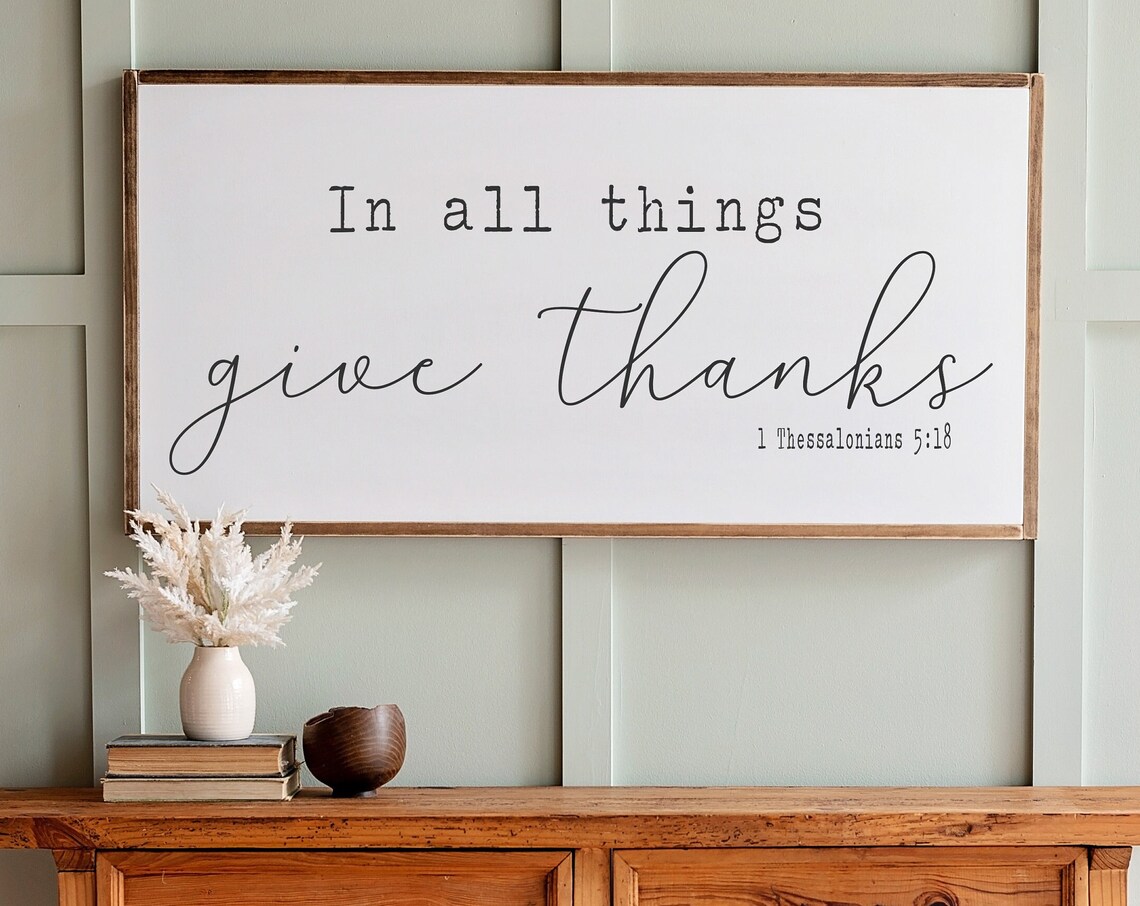 In All Things Give Thanks, Fall Scripture Art Print