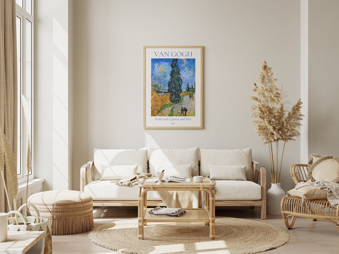 Van Gogh Art Print Road With Cypress And Star Van Gogh Exhibition Poster Van Gogh Painting Nature Landscape Art Museum Poster - Image 6