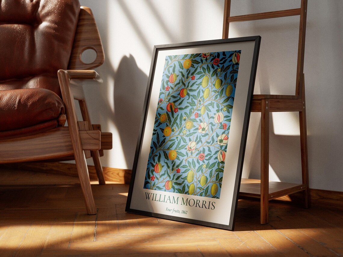 William Morris Print William Morris Poster Morris Exhibition Print Pattern Wall Decor Four Fruits Pattern Fruit Art Print Art Nouveau - Image 3