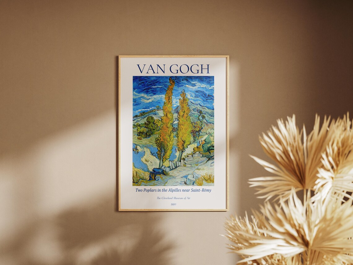 Vincent Van Gogh Two Poplars Alpilles Saint Remy 1889 Exhibition Wall Art - Image 3