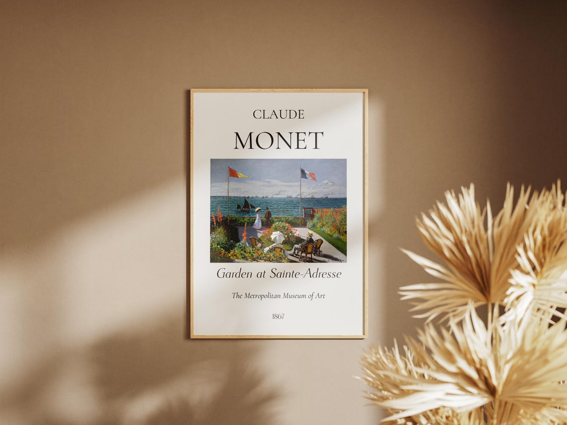 Claude Monet Art Print Garden At Sainte Adresse Monet Exhibition Poster Monet Painting Vintage Home Poster Famous Artist Posters - Image 5