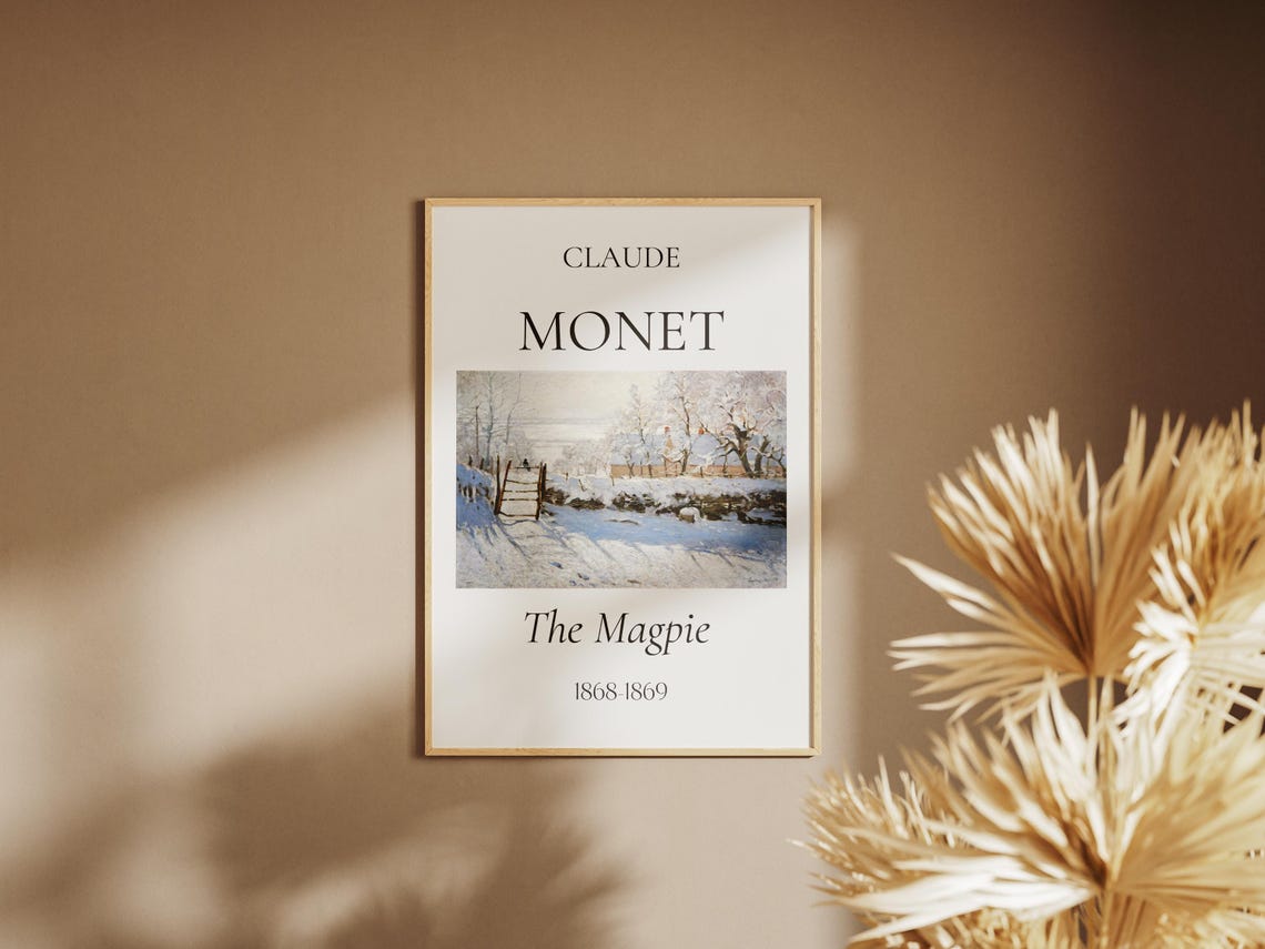 Claude Monet Art Print The Magpie Monet Exhibition Poster Monet Painting Vintage Home Poster Snow Landscape Art Impressionist Art - Image 5