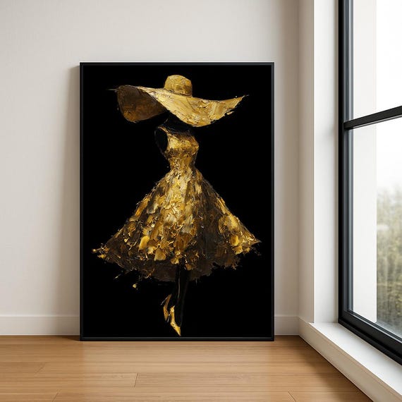 Elegant Lady In Dress Oil Painting Fashion Statement Art Print