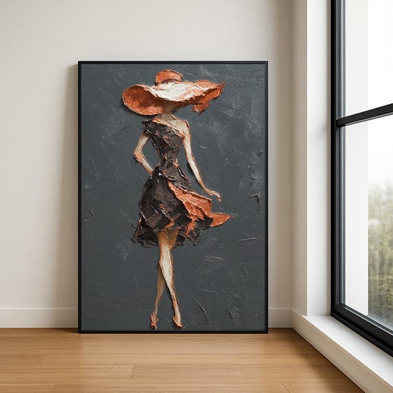 Elegant Lady In Dress Oil Painting Fashion Statement Art Print