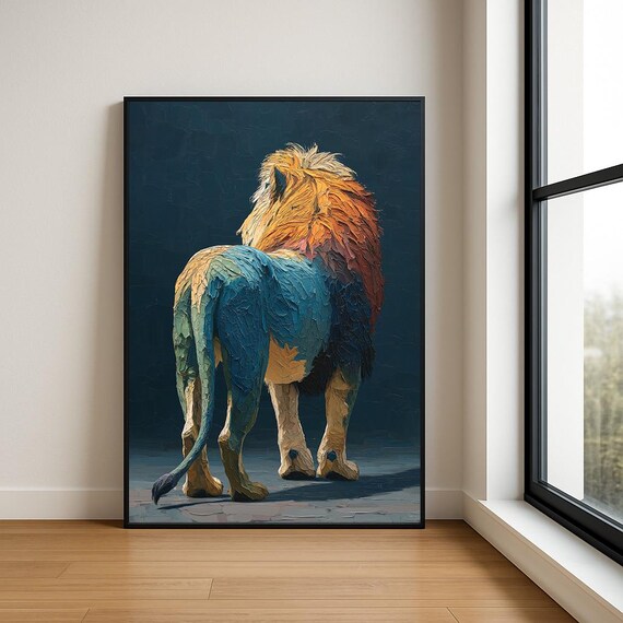Colorful Lion Wall Art Print High Resolution