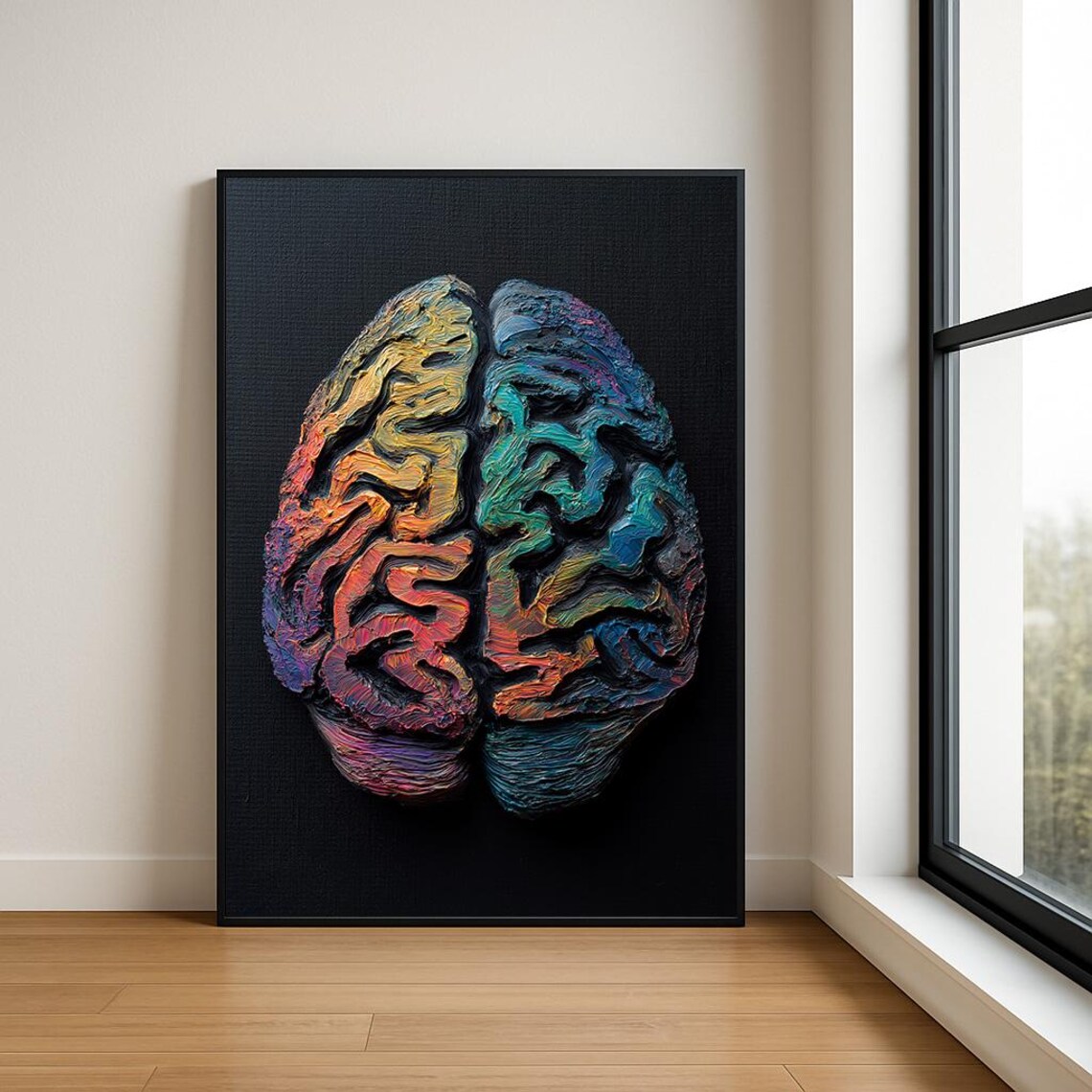 Luxury Colourful Abstract Brain Oil Painting