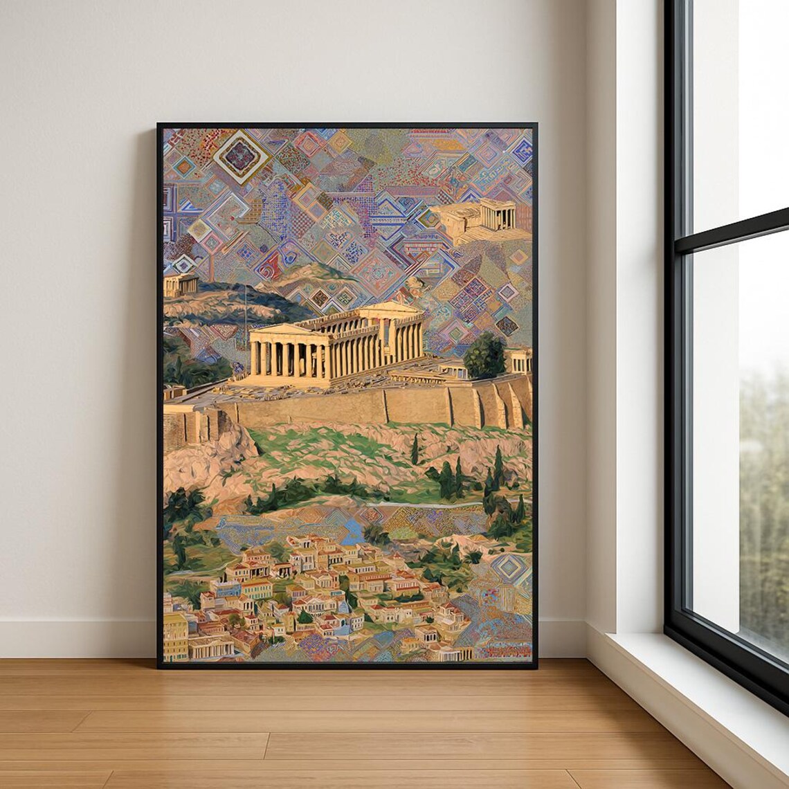 Athens Acropolis Parthenon Ancient Greek Landmark Mosaic Poster
