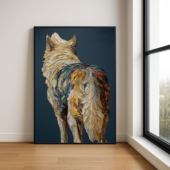 Colorful Wolf Wall Art Print High Resolution