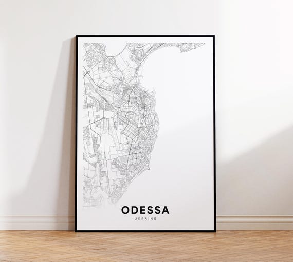 Odessa City Map Print Ukraine Minimalist Poster Decor Moving Day Gift Instant