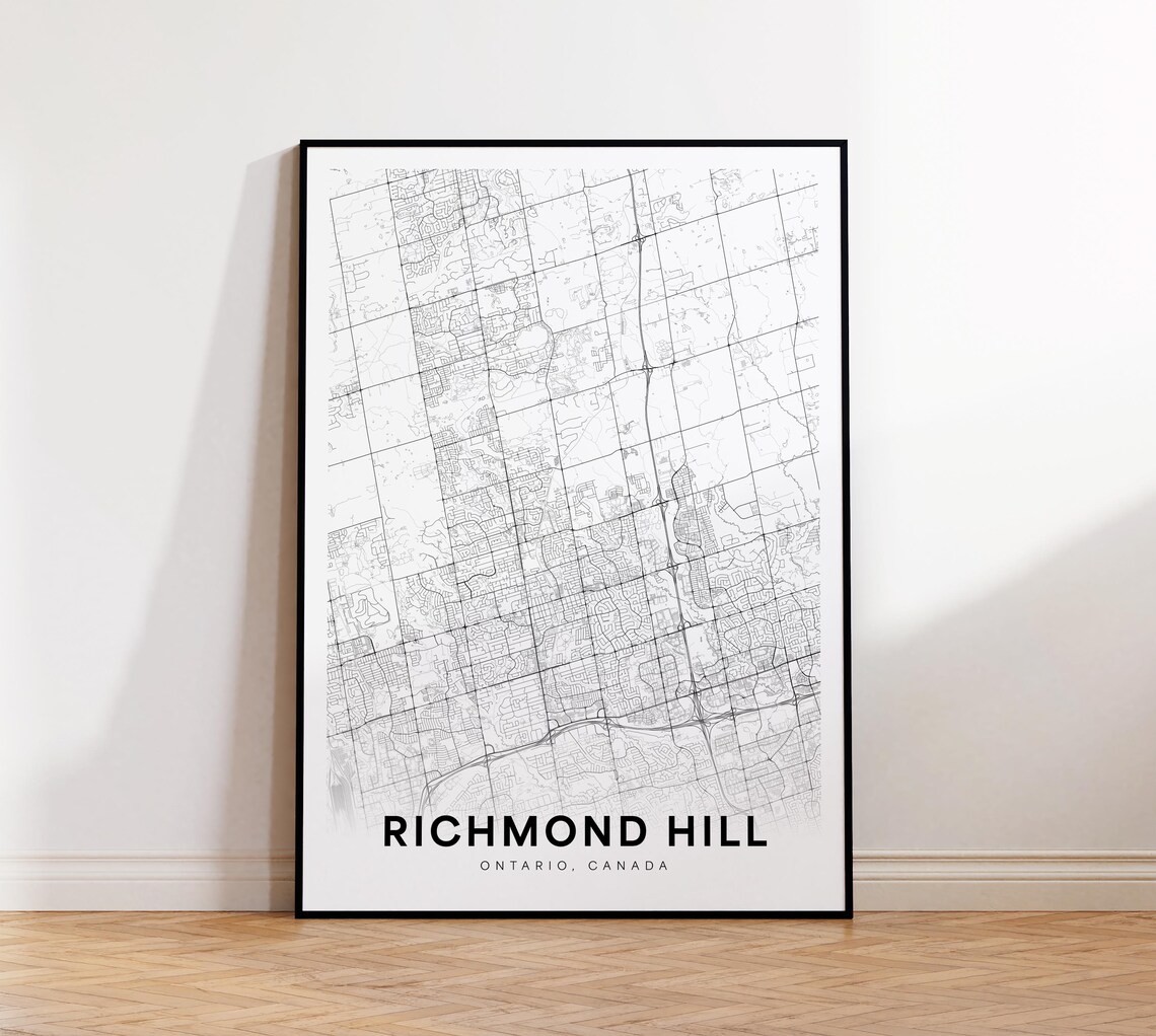 Richmond Hill Ontario Canada Minimalist City Map Street Plan Poster