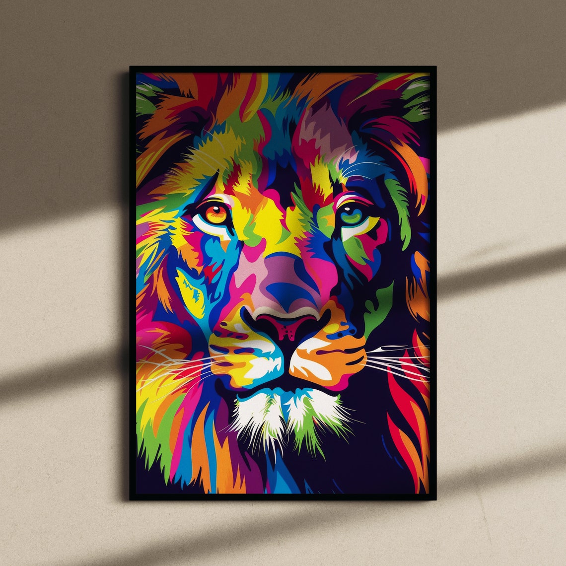 Lion Pop Art Print Lion Print Lion Poster Lion Art Lion Painting Colorful Art Pop Art Modern Wall Art Contemporary Art Stylish Art - Image 3