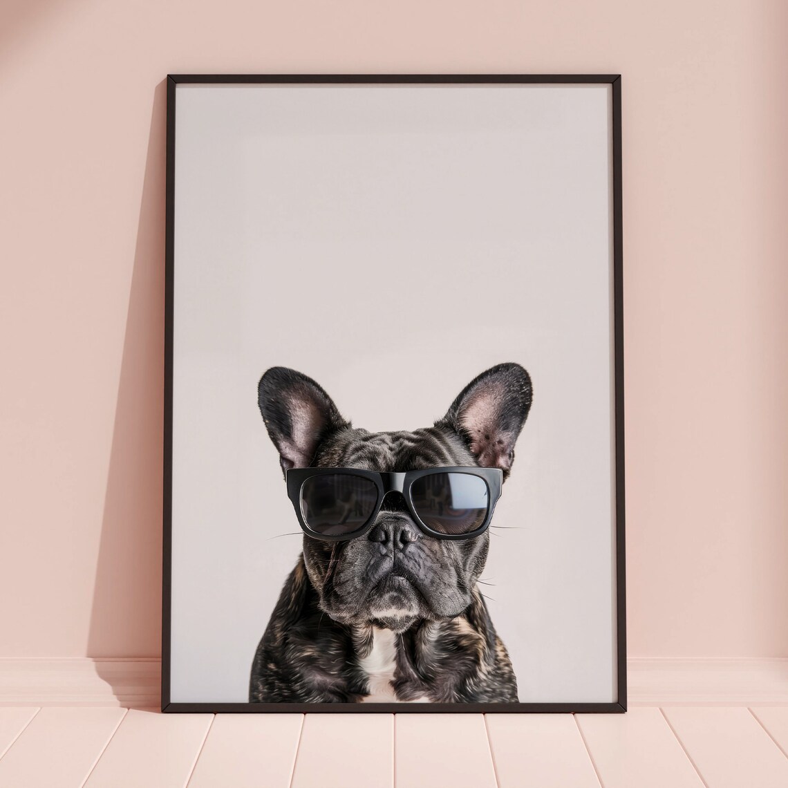 French Bulldog in Sunglasses Funny Dog Art Print - Image 3