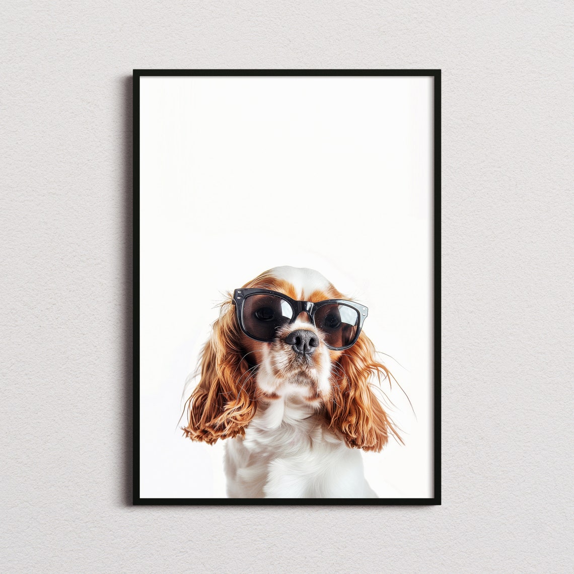 Cavalier King Charles Spaniel In Sunglasses Cute Photo Poster