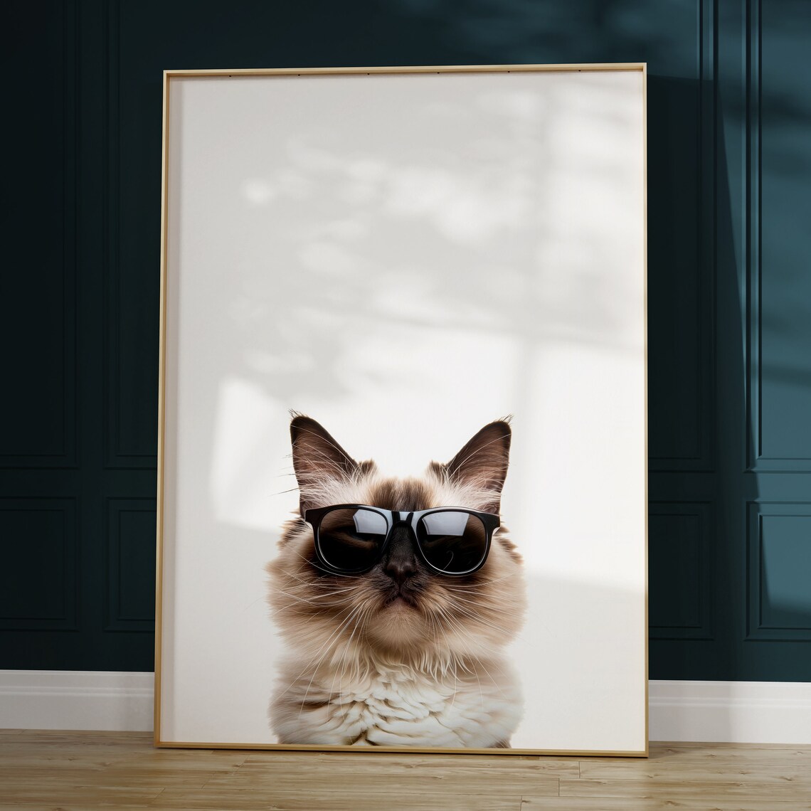 Ragdoll Cat in Sunglasses Funny Cat Art Print - Image 2