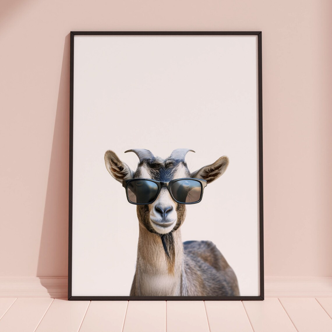 Goat in Sunglasses Funny Animal Art Print - Image 3