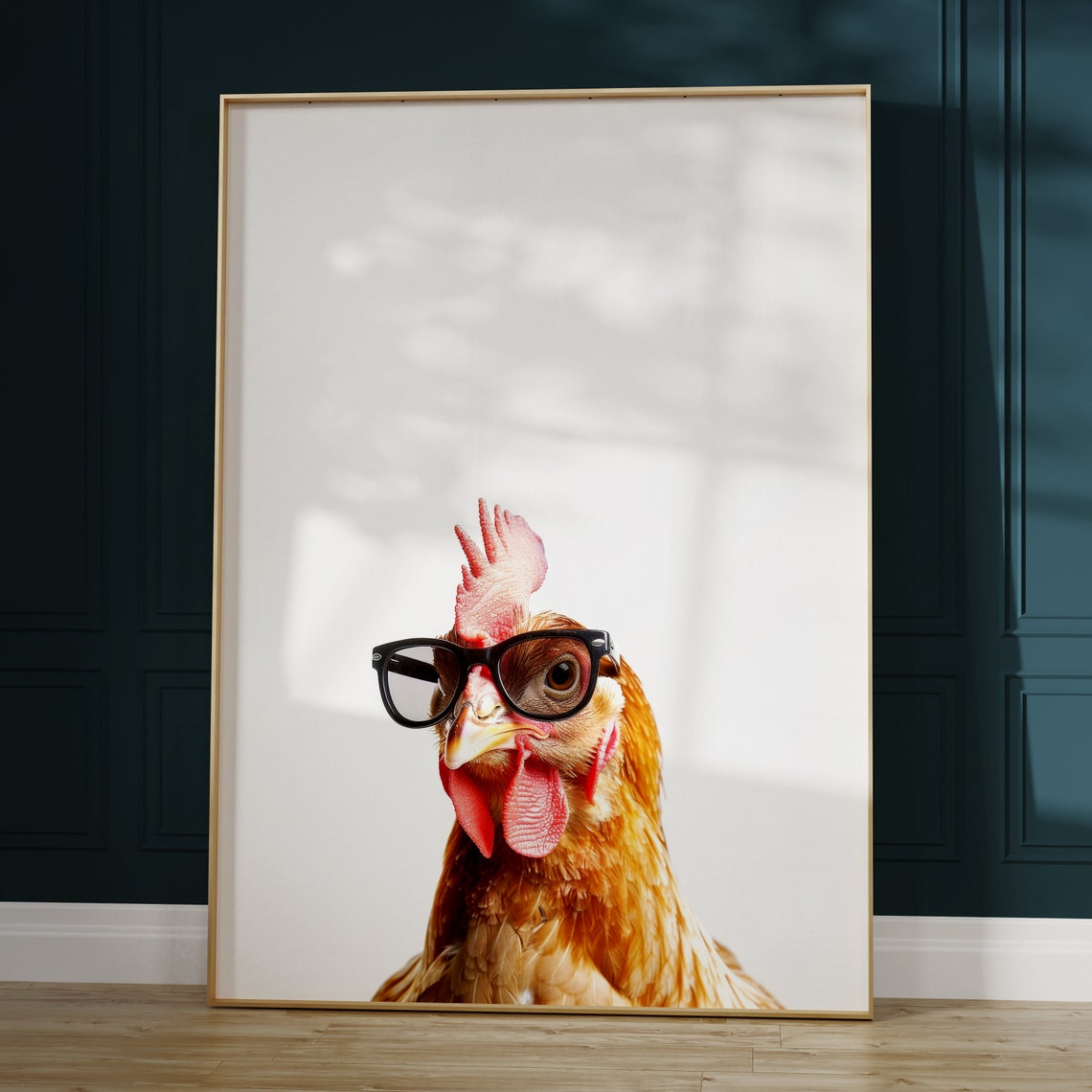 Chicken Wearing Sunglasses Funny Farm Minimalist Photo Poster - Image 2