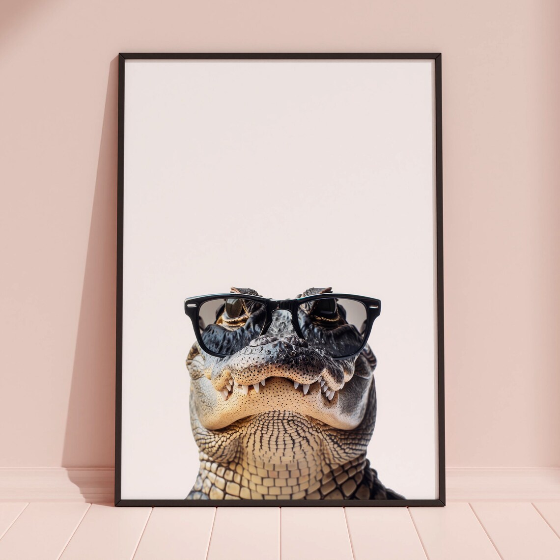 Alligator In Sunglasses Funny Animal Art Print - Image 3