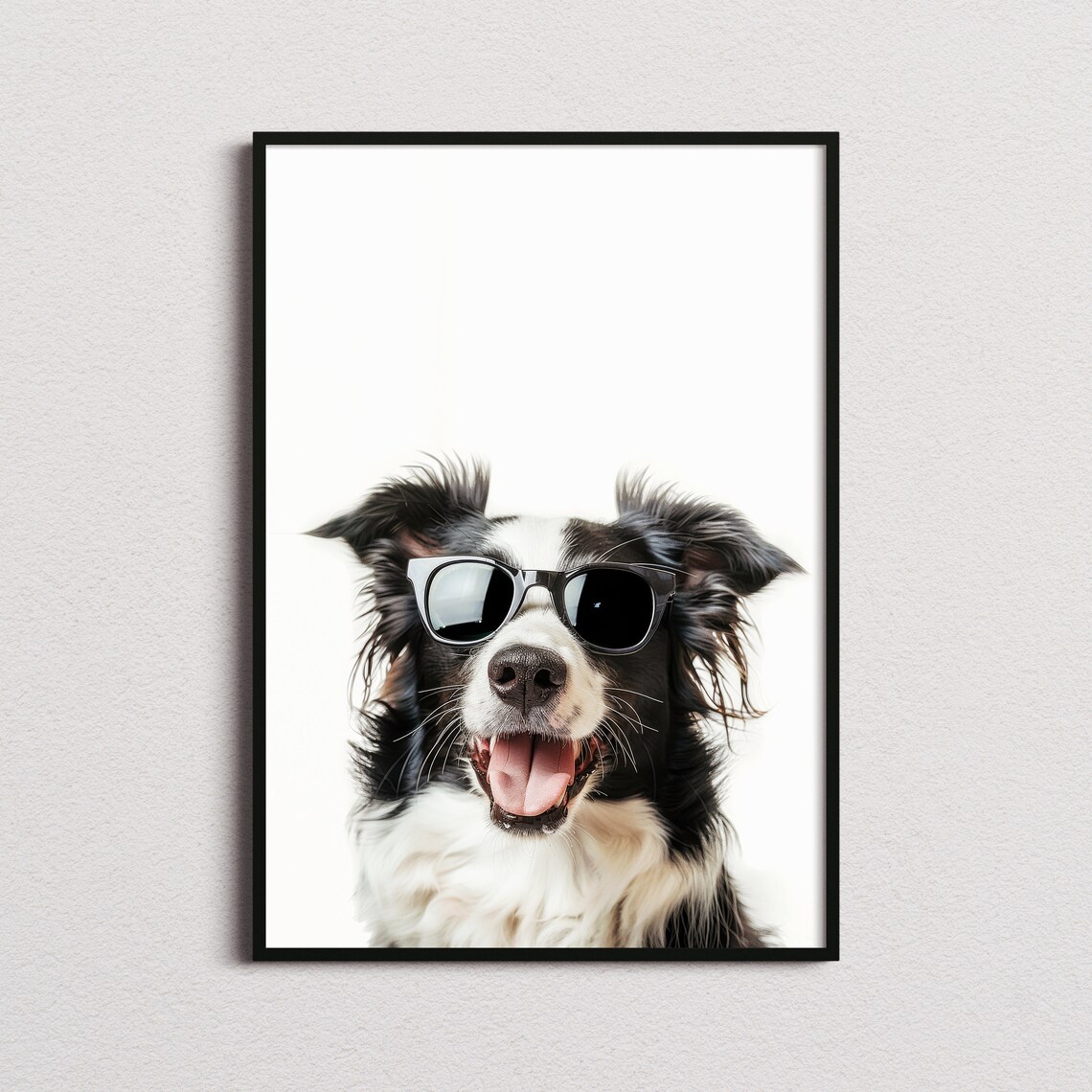 Border Collie in Sunglasses Funny Dog Art Print