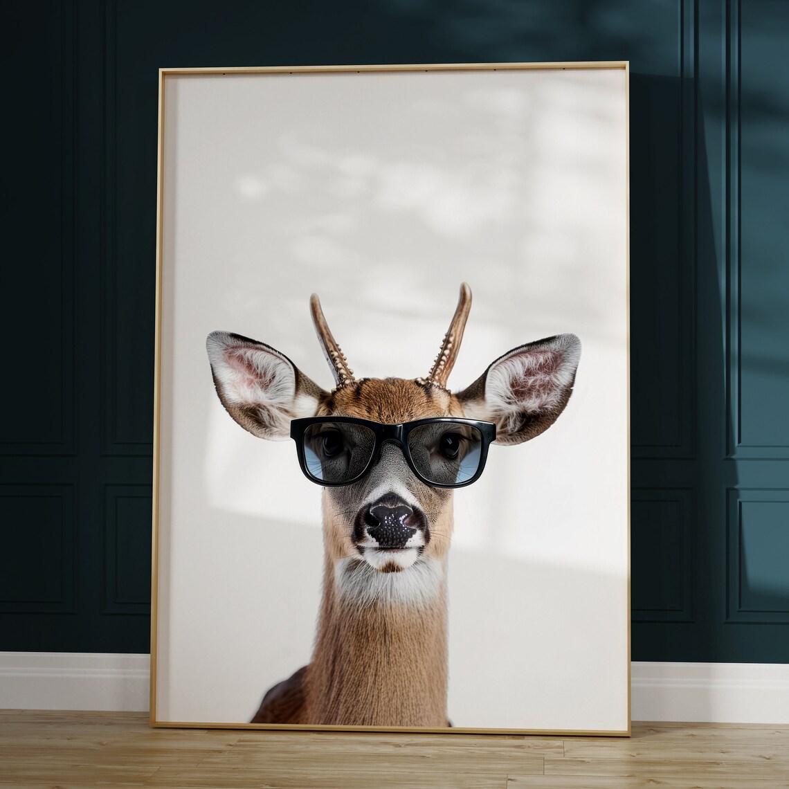 Deer in Sunglasses Funny Animal Art Print - Image 2