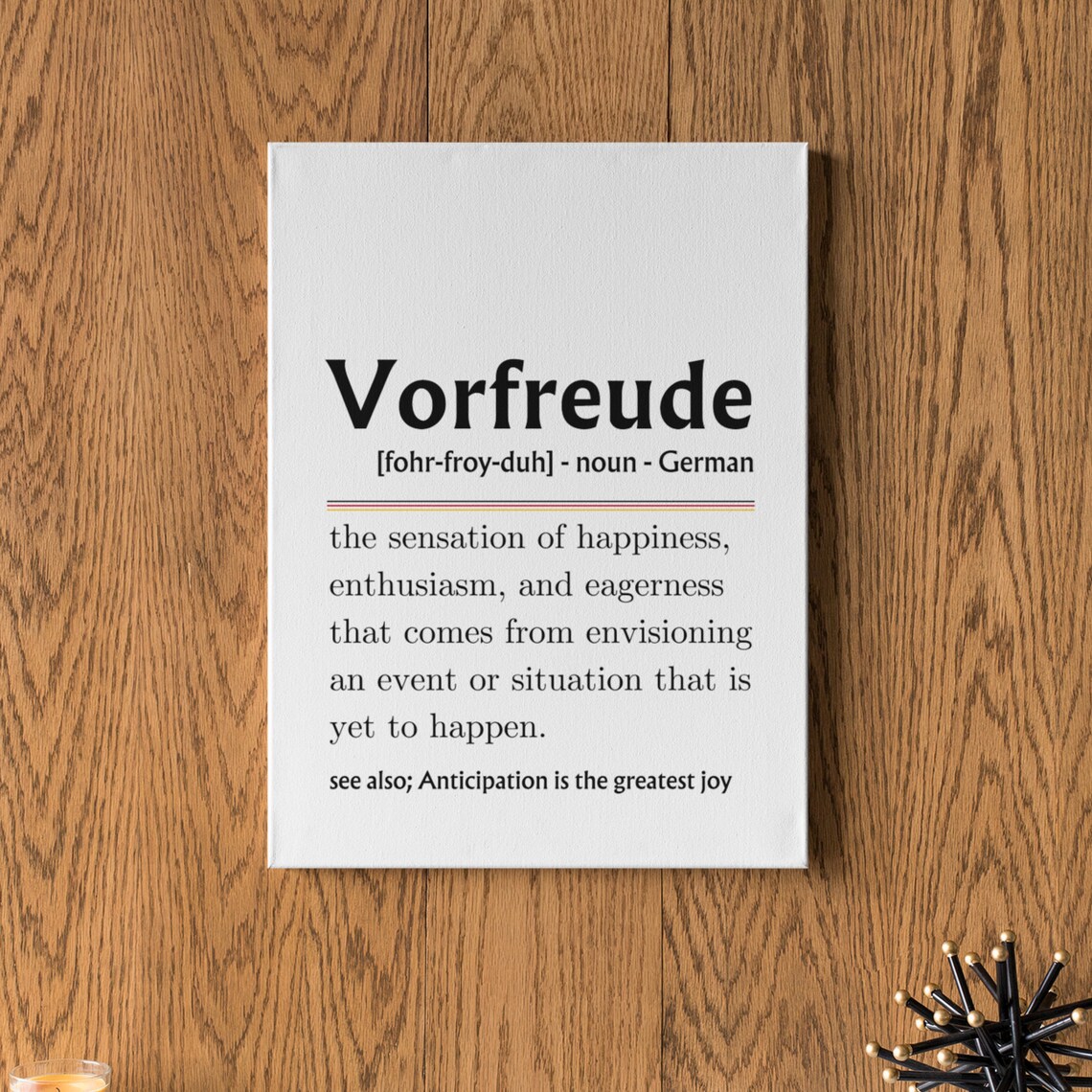 Vorfreude Definition German Anticipation Joy Happiness Word Art Poster - Image 6