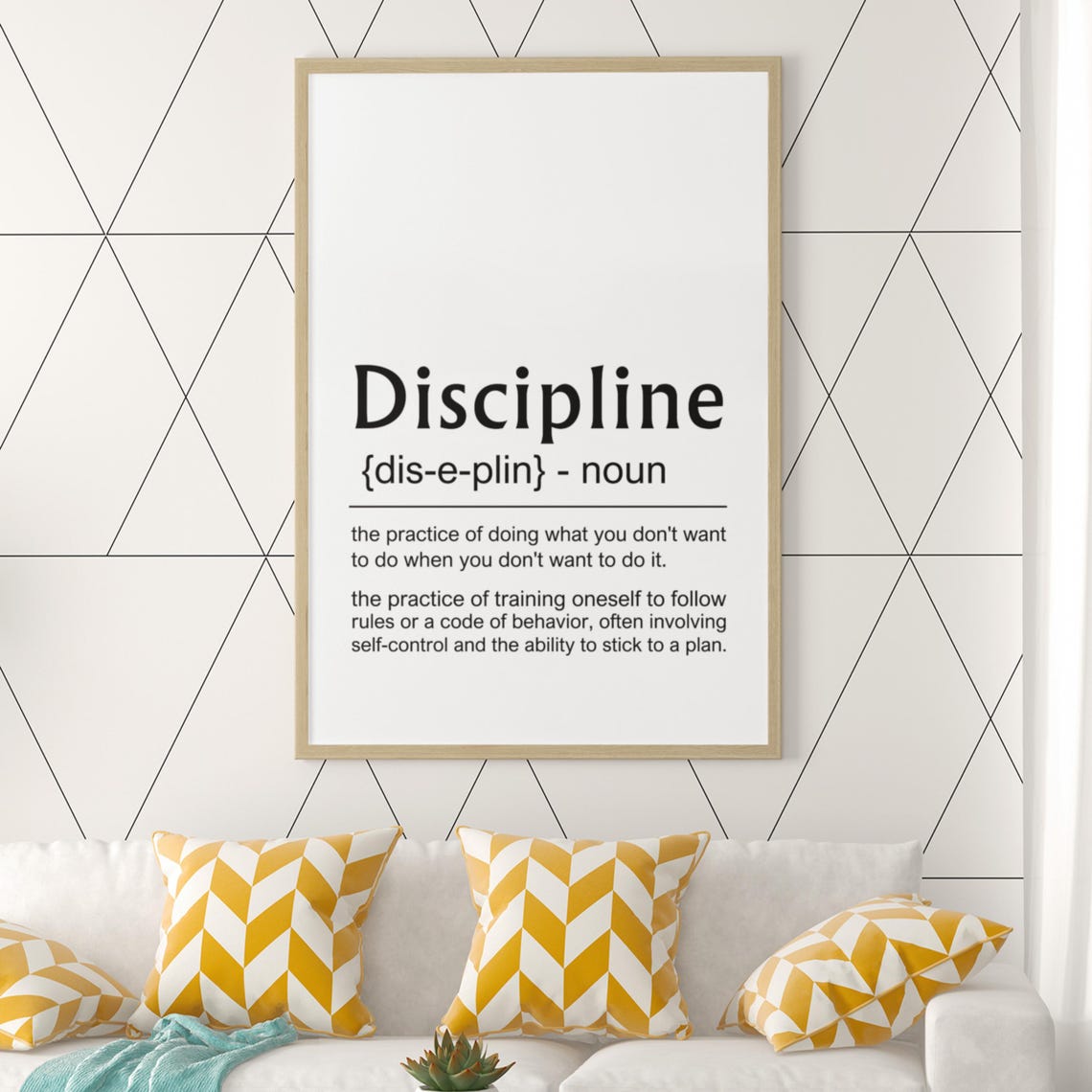 Discipline Definition Dictionary Meaning Motivational Office Poster - Image 5