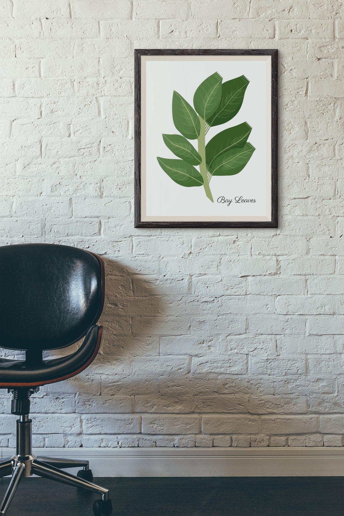 Bay Leaves Botanical Herb Kitchen Illustration Modern Green Poster - Image 2