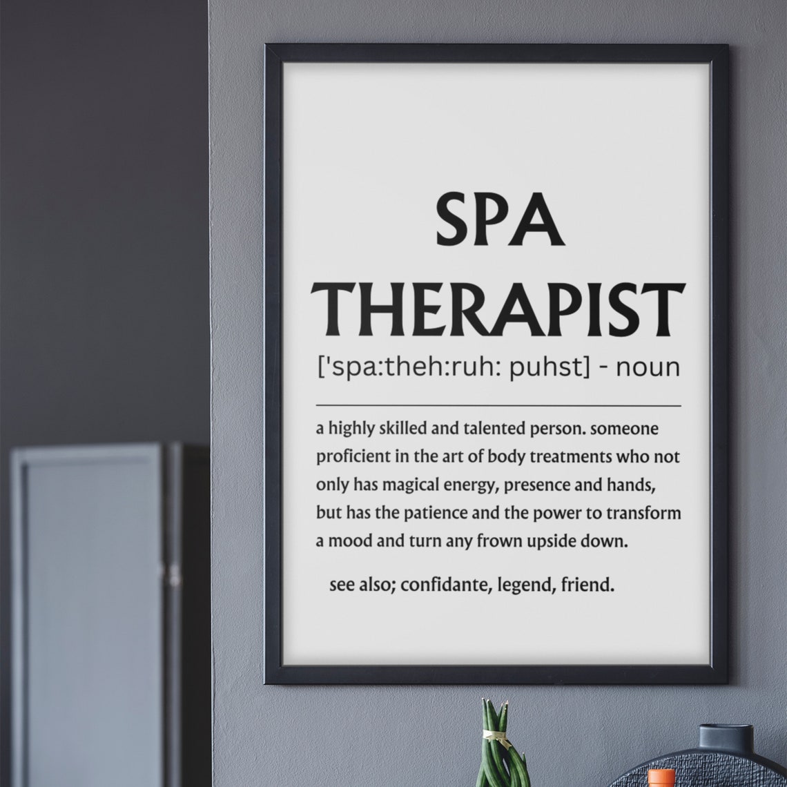 Spa Therapist Definition Body Treatment Appreciation Gift Poster - Image 5