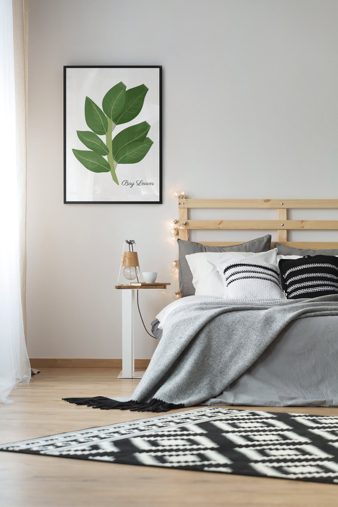 Bay Leaves Botanical Herb Kitchen Illustration Modern Green Poster - Image 4