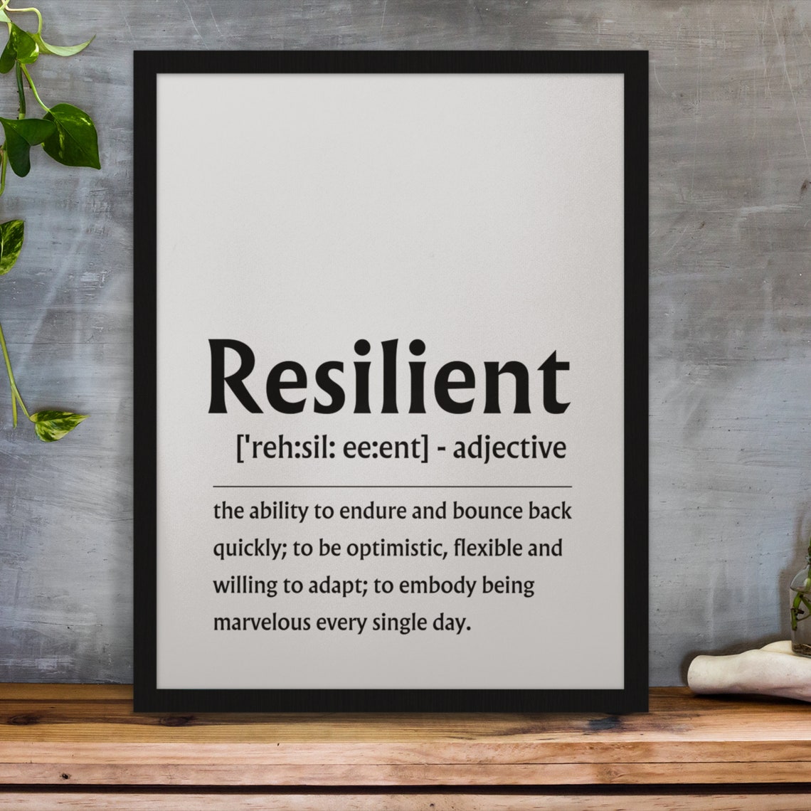Resilient Definition Inspirational Quote Strength Wall Poster - Image 2