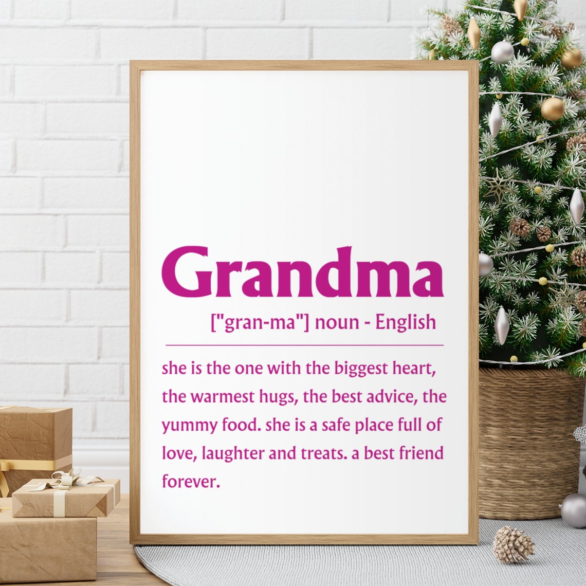Grandma Definition Pink Sign Best Friend Forever Gift Poster - Image 3