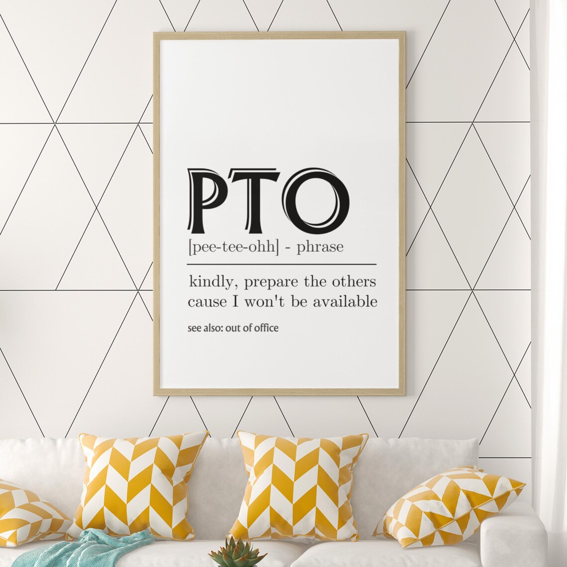 PTO Funny Office Dictionary Definition Out of Office Humor Poster - Image 7