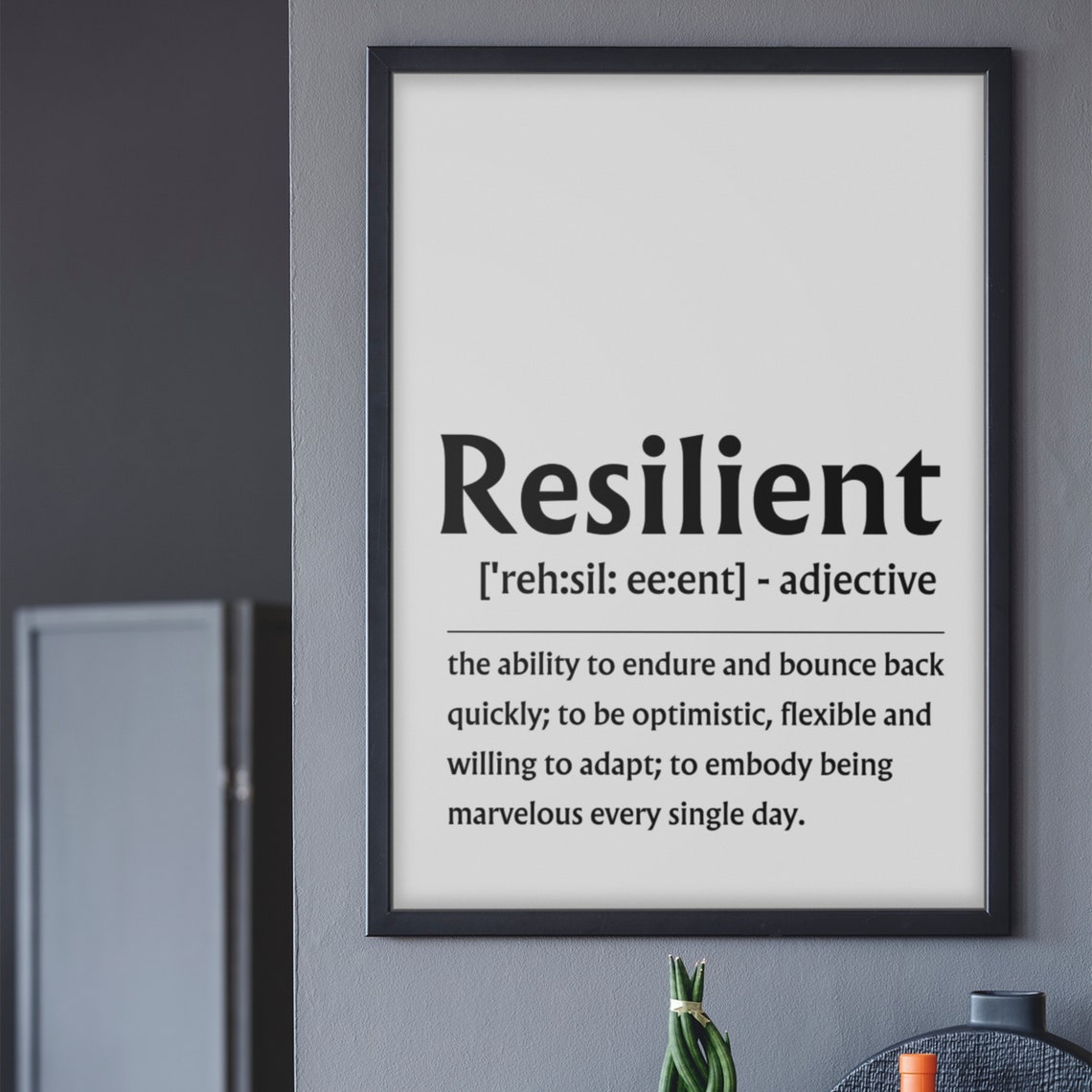 Resilient Definition Inspirational Quote Strength Wall Poster - Image 4